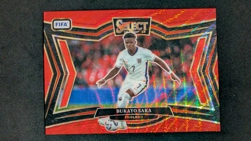 Bukayo Saka 2024 Panini Select Red Wave Prizm /59