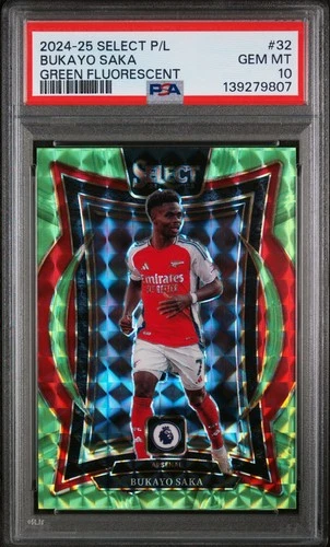 Bukayo Saka 2024 Panini Select Terraza Verde Fluorescente /125