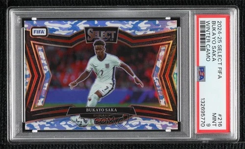 Bukayo Saka 2024 Panini Select Winter Camo Prizm /30