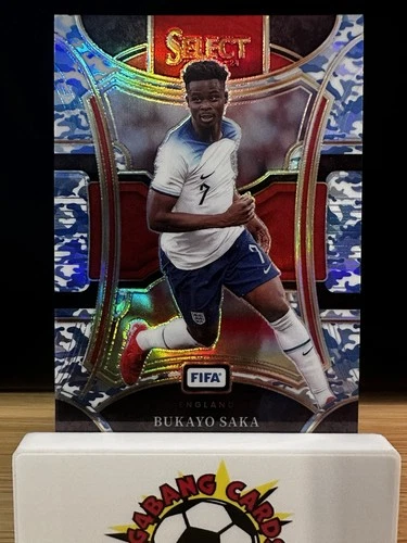 Bukayo Saka 2023 Panini Select Winter Camo Prizm /99