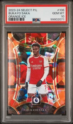 Bukayo Saka 2023 Panini Seleziona Premier League Orange Ice /145