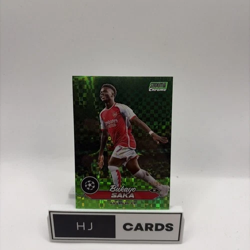 Bukayo Saka 2023 Topps Stadium Club Chrome Neon Green X-Fractor /99