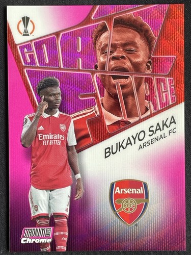 Bukayo Saka 2023 Topps Stadium Club Chrome Pink Wave /150