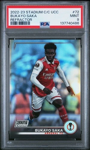 Bukayo Saka 2022 Topps Stadium Club Refractor