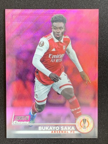 Bukayo Saka 2022 Topps Stadium Club Rosa Onda Refractor /150
