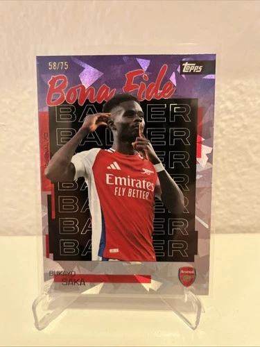 Bukayo Saka 2025 Topps Teamset FC Arsenal Cracked Ice /75