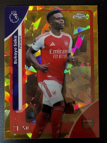 Bukayo Saka 2025 Topps Chrome Sapphire Edition Gold Refractor 21/50