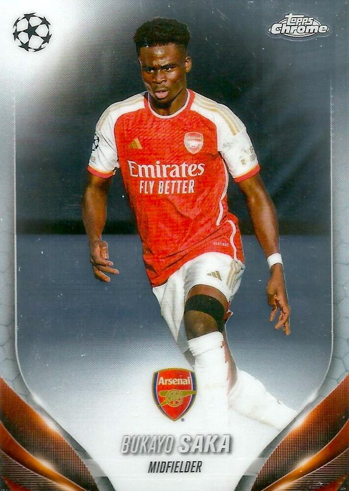 Bukayo Saka 2023 Topps Chrome UEFA Club Competitions