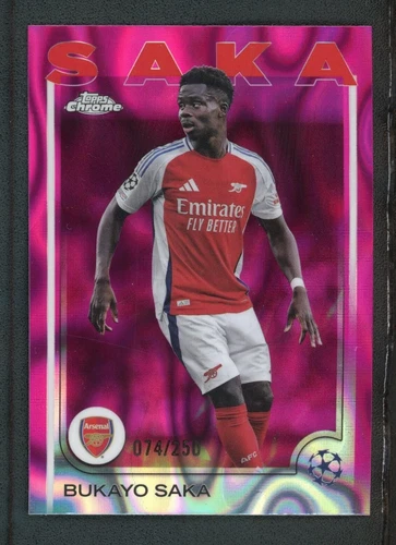 Bukayo Saka 2025 Topps Cromado UEFA Champions League Lava /250