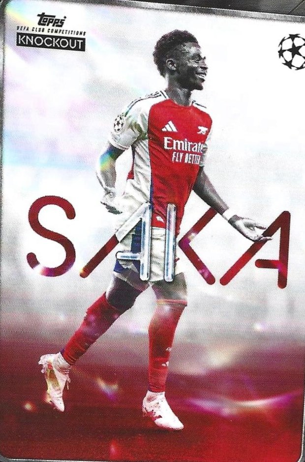 Bukayo Saka 2024 Topps Knockout UEFA Club Competitions