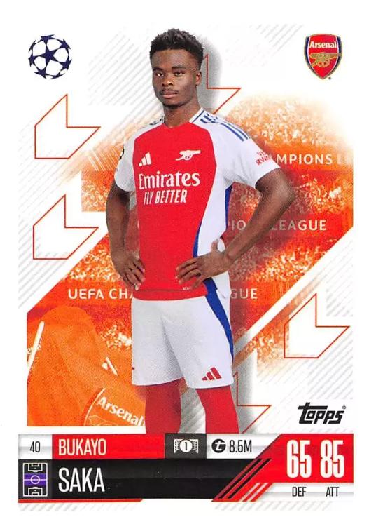 Bukayo Saka 2024 Topps Match Attax UEFA Club Competitions