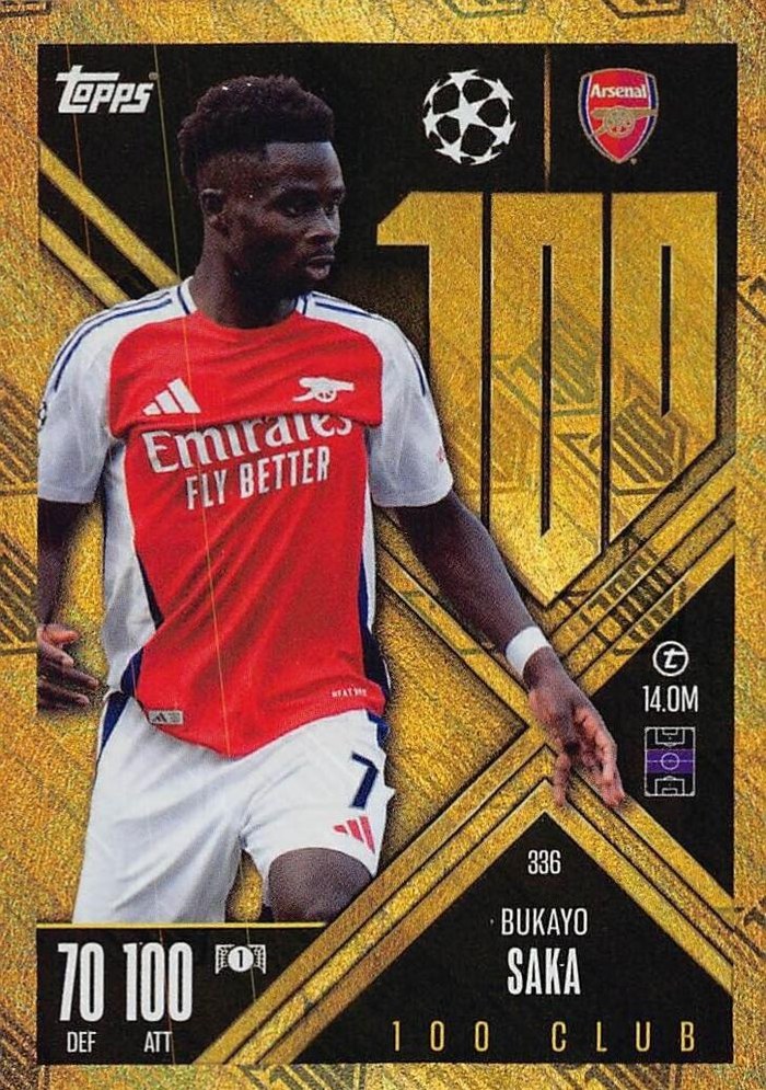 Bukayo Saka 2024 Topps Match Attax UEFA Club Competitions Extra