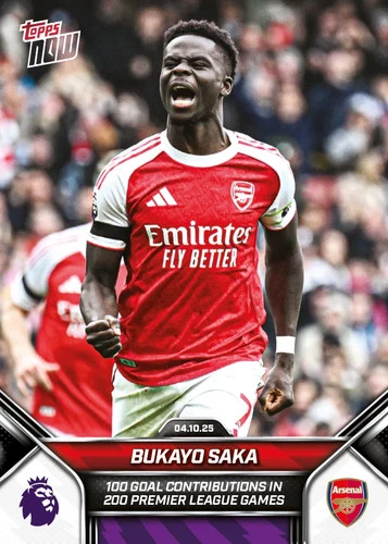 Bukayo Saka 2025 Topps Now Premier League