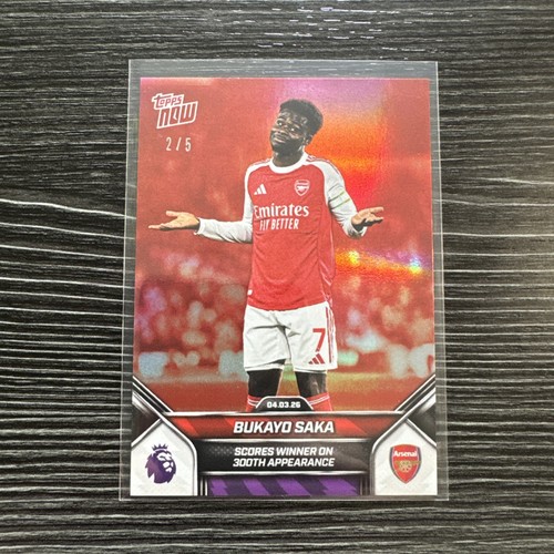 Bukayo Saka 2025 Topps Now Premier League Red /5