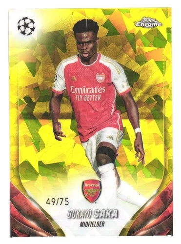 Bukayo Saka 2023 Topps UCC Cromo Amarillo /75