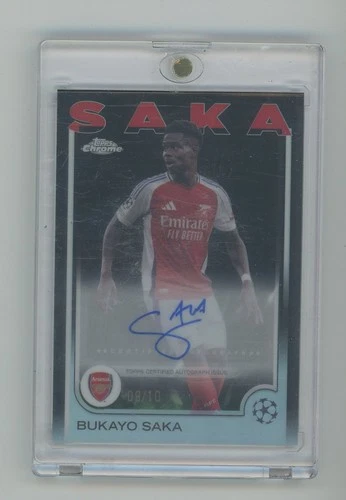 Bukayo Saka 2024 Topps UCC Fútbol Negro Refractor /10