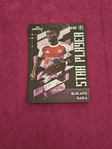 Bukayo Saka 2025 Topps UCC Knockout Purple Refractor /50