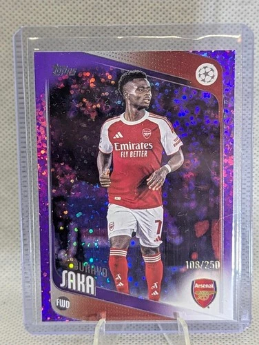 Bukayo Saka 2025 Topps UCC Purple Sparkle /250