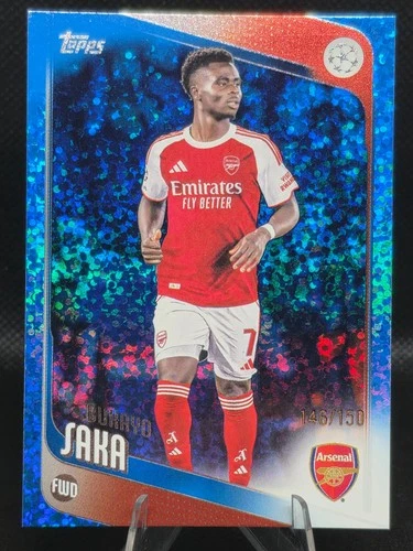 Bukayo Saka 2025 Topps UEFA Blue Sparkle /150