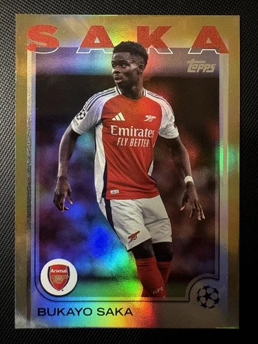 Bukayo Saka 2024 Topps UEFA Club Competitions Gold Foilboard /50