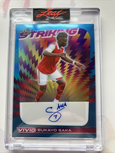 Bukayo Saka 2022 Leaf Vivid Blue Refractor 1/1