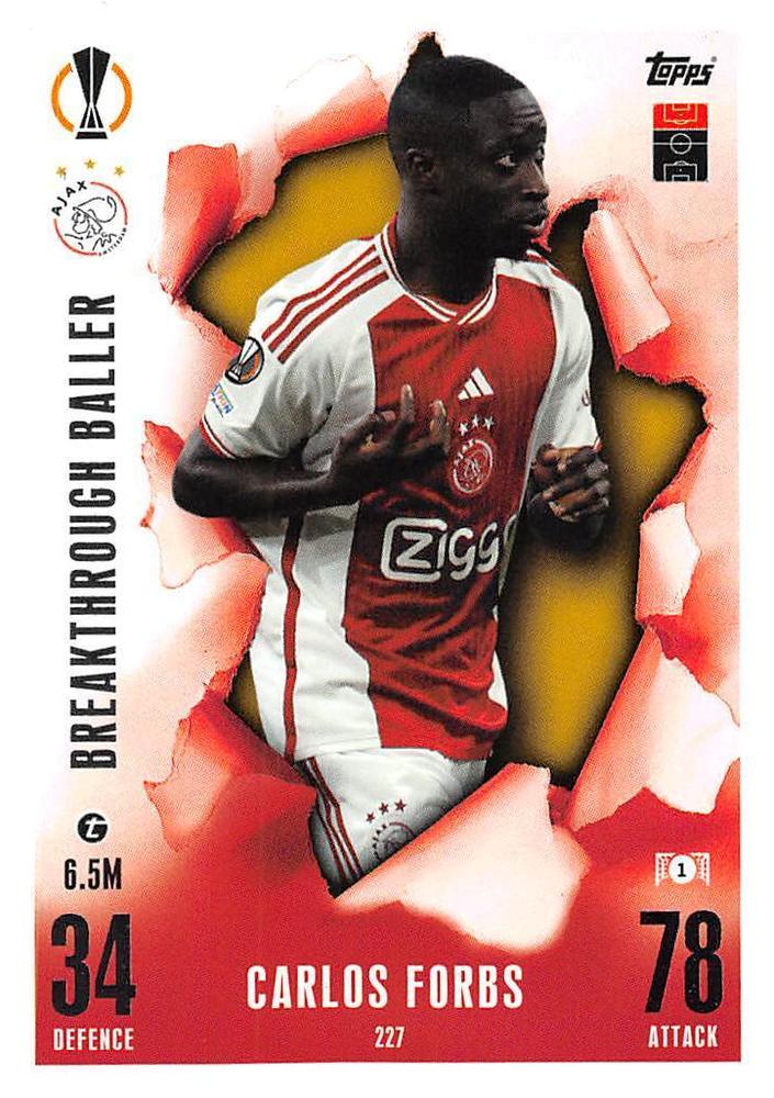 Carlos Forbs 2023 Topps Match Attax UEFA Club Competitions Extra
