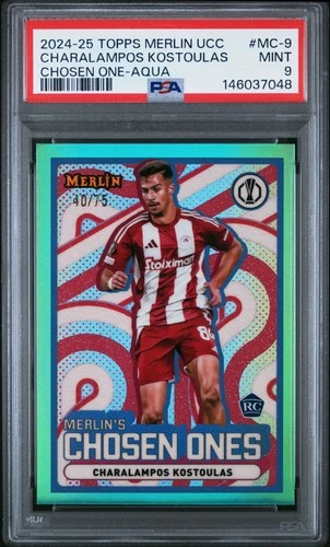 Charalampos Kostoulas 2024 Topps Merlin Chrome Aqua /75