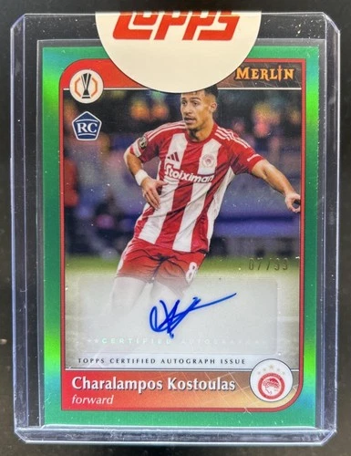 Charalampos Kostoulas 2024 Topps Merlin Chrome UCC Green Refractor /99