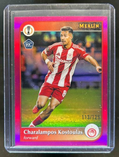 Charalampos Kostoulas 2024 Topps Merlin Chrome UCC Magenta Refractor /125