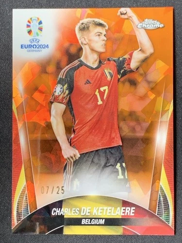 Charles De Ketelaere 2024 Topps Chrome Sapphire Arancione /25