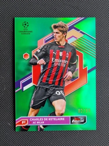 Charles De Ketelaere 2024 Topps Finest Green Lava /99
