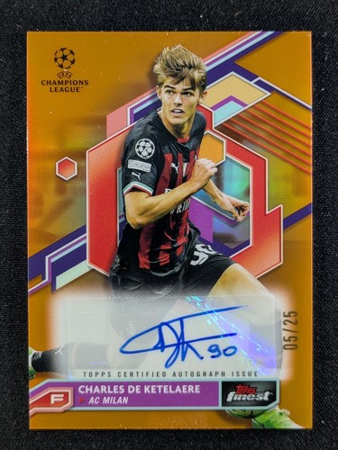Charles De Ketelaere 2023 Topps Finest Orange Refractor /25