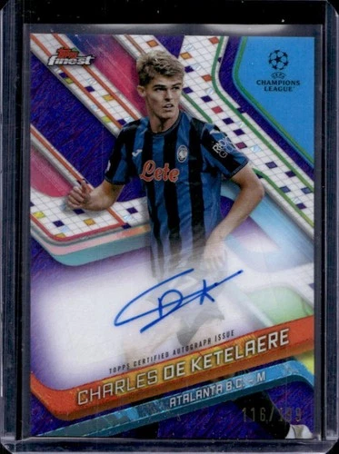 Charles De Ketelaere 2024 Topps Finest Purple Shimmer Refractor /199