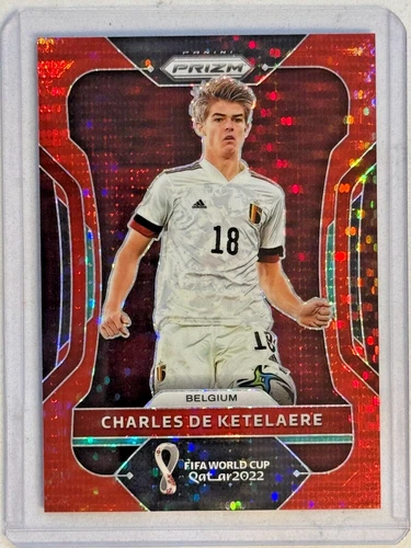 Charles De Ketelaere 2022 Panini Prizm FIFA World Cup Qatar Red Pulsar Prizm /99