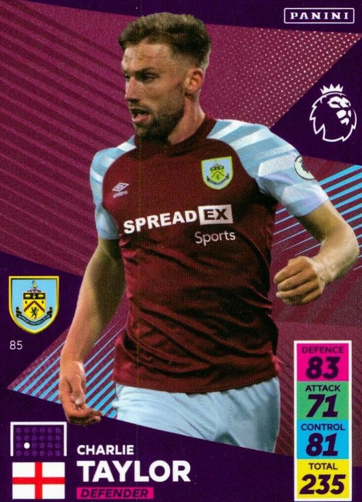 Charlie Taylor 2021 Panini Adrenalyn XL Premier League