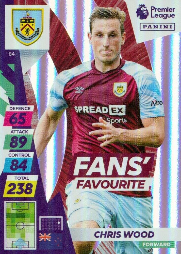 Chris Wood 2021 Panini Adrenalyn XL Premier League Plus