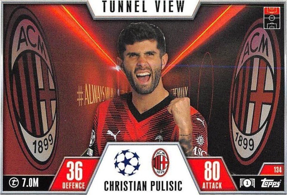 Christian Pulisic 2023 Topps Match Attax UEFA Club Competitions Extra