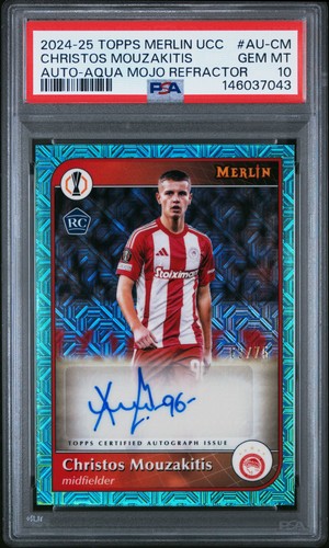 Christos Mouzakitis 2024 Topps Merlin Chrome Aqua Mojo /75