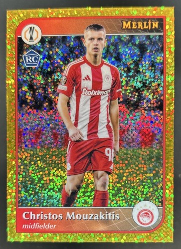 Christos Mouzakitis 2024 Topps Merlin Chrome UCC Gold Speckle Refractor /50