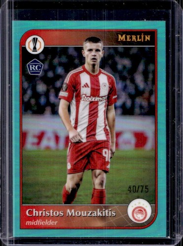Christos Mouzakitis 2024 Topps Merlin Chrome UEFA Aqua Refractor /75