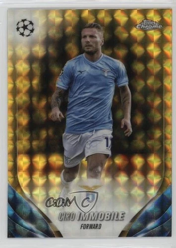 Ciro Immobile 2023 Topps Chrome UEFA Club Competitions Gold Geometric Refractor /50