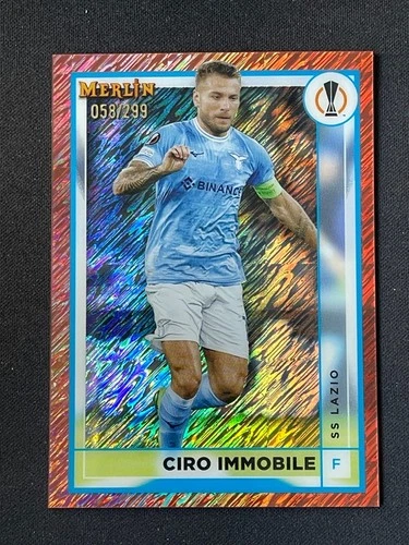 Ciro Immobile 2022 Topps Merlin Chrome Red Shimmer Refractor /299