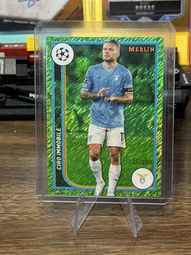 Ciro Immobile 2023 Topps Merlin UEFA Neon Green Shimmer /399