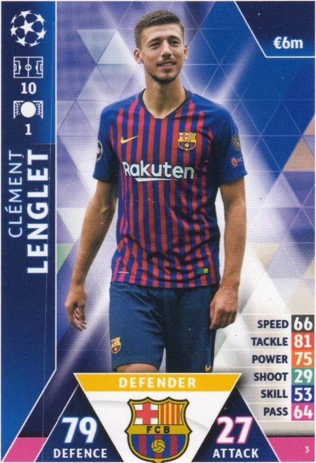 Clement Lenglet 2018 Topps Match Attax UEFA 3