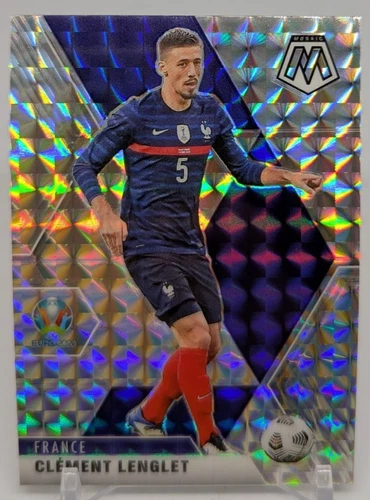 Clement Lenglet 2021 Panini Mosaic UEFA Euro 2020 Silver Mosaic Prizm