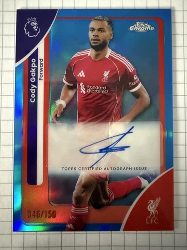 Cody Gakpo 2026 Topps Chrome Premier League Blue /150