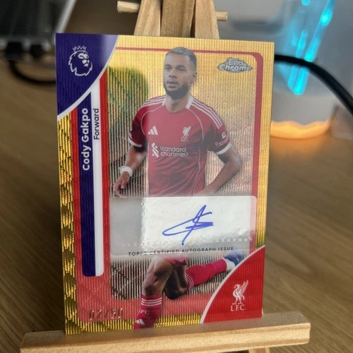 Cody Gakpo 2026 Topps Chrome Premier League Gold Wave /50