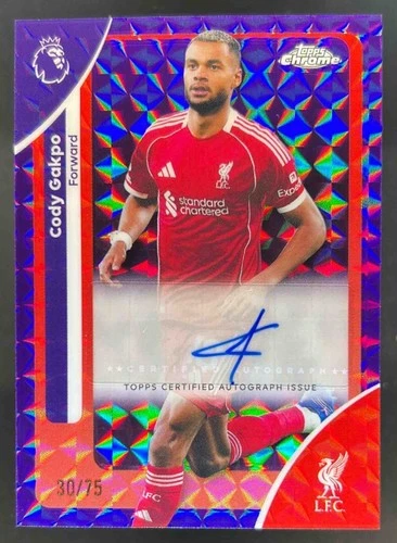 Cody Gakpo 2026 Topps Chrome Premier League Purple Geometric Refractor /75