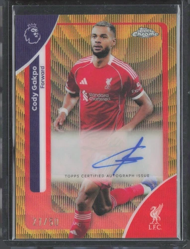 Cody Gakpo 2026 Topps Cromo Premier League Gold Wave /50