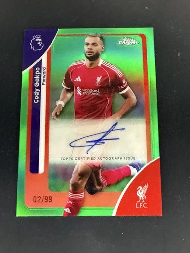 Cody Gakpo 2025 Topps Cromo Premier League Verdadero Verde /99